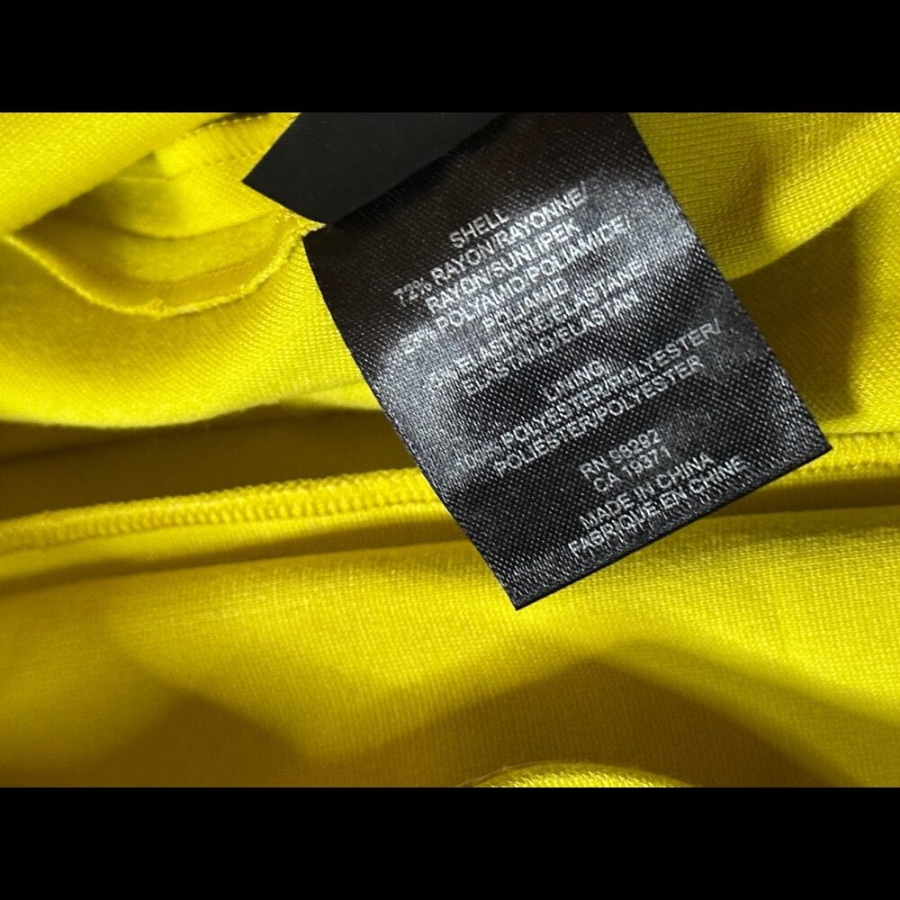 4 Collective Dress 0 Womens Yellow Sleeveless Stretch Back Zip Skater Anthro - Picture 9 of 9